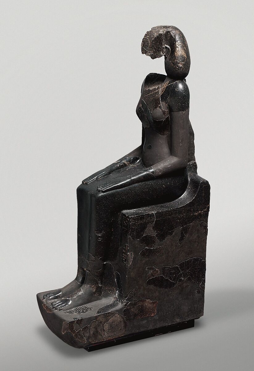 Hatshepsut wearing the khat headdress, Dynasty 18, The Metropolitan Museum of Art, public domain